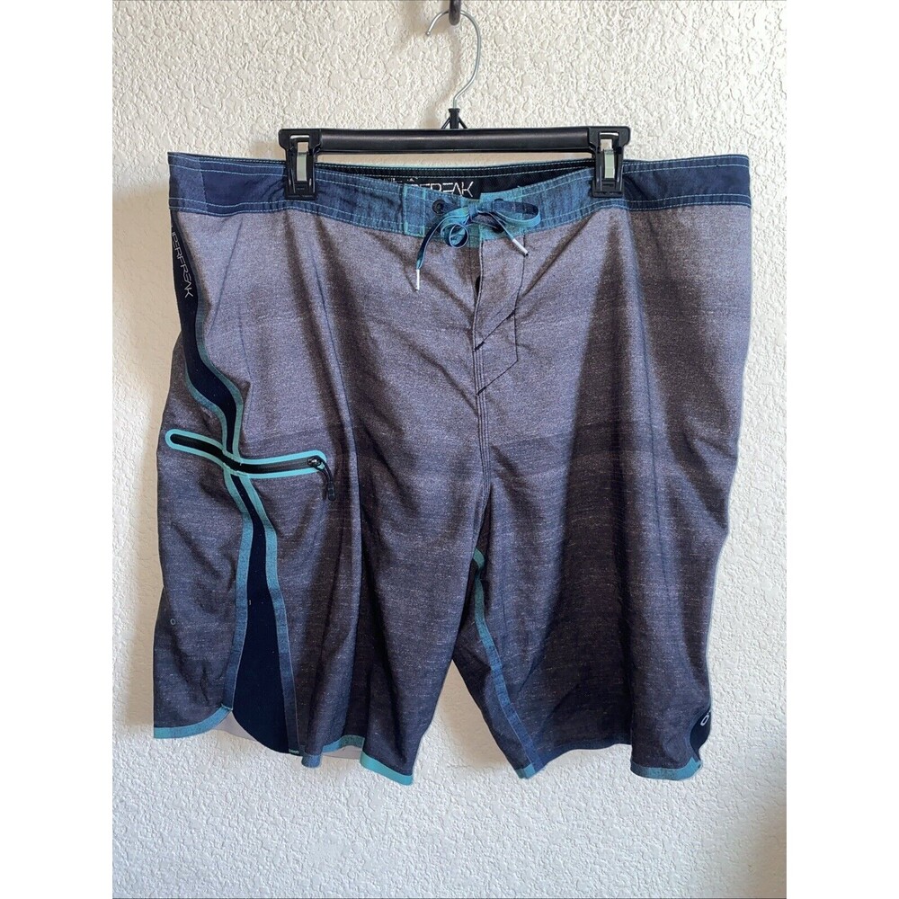 ONeill Board Swim Shorts Men 40 Superfreak Surf Beach Stretch Zip Pocket Gray